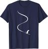 Skier Carving Powder Snow Trail Graphic TShirt Breathable Casual Short Sleeve Tee