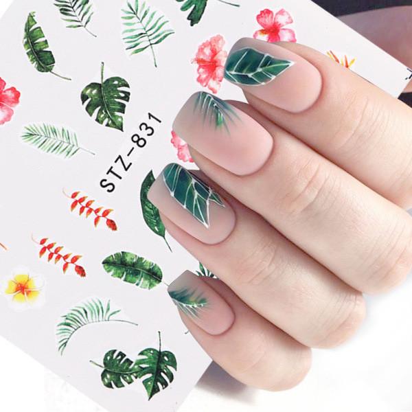 Water Transfer Sticker Decals Flower Leaf Summer DIY Manicure Decor