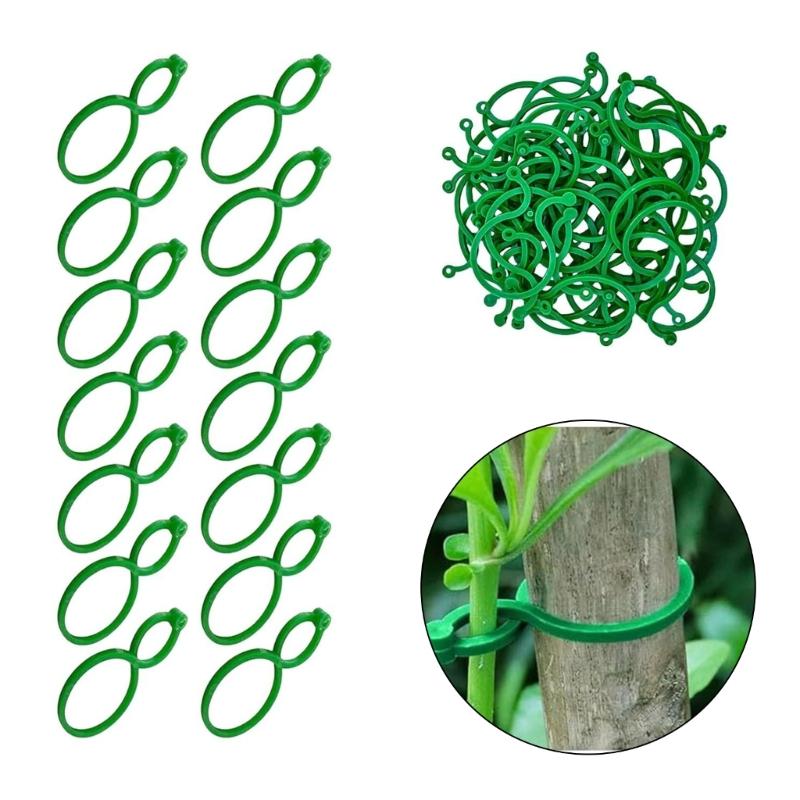 500Pcs Garden Vine Strapping Clips Plant Bundled Buckle Rings Holder Tomato Garden Plant Stand Garden Decors Accessories