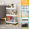 1pc 3/4 Tier Rolling Storage Cart High Capacity Storage Shelf Movable Gap Storage Rack Kitchen Bathroom And Livingroom Organizer