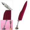 European Retro Feather Stainless Steel Nibs Dip Writing Pen Wax Set Gift with Packing Box #3