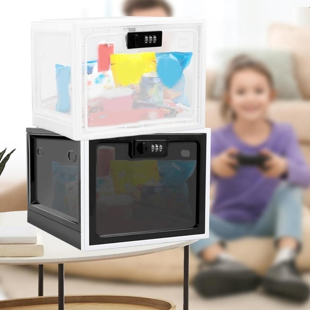 3.6 Gallon Capacity Lockable Storage Bin with Combination Lock Household Lockable Storage Box Portable Locking Box