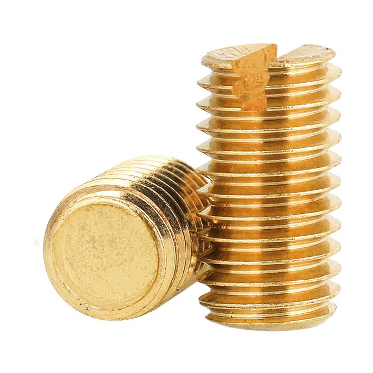 H59 Brass Flat Head Slotted Grub Screw (M2-M5)