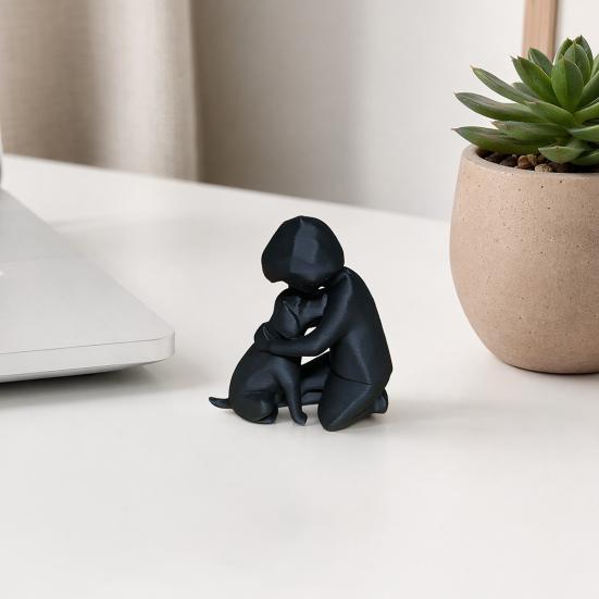 Mini Size Ornament, 3D Printed One-Piece Molding Figurine, Imitation Stone Texture Stable Base Sculpture for Living Room Desk Entrance