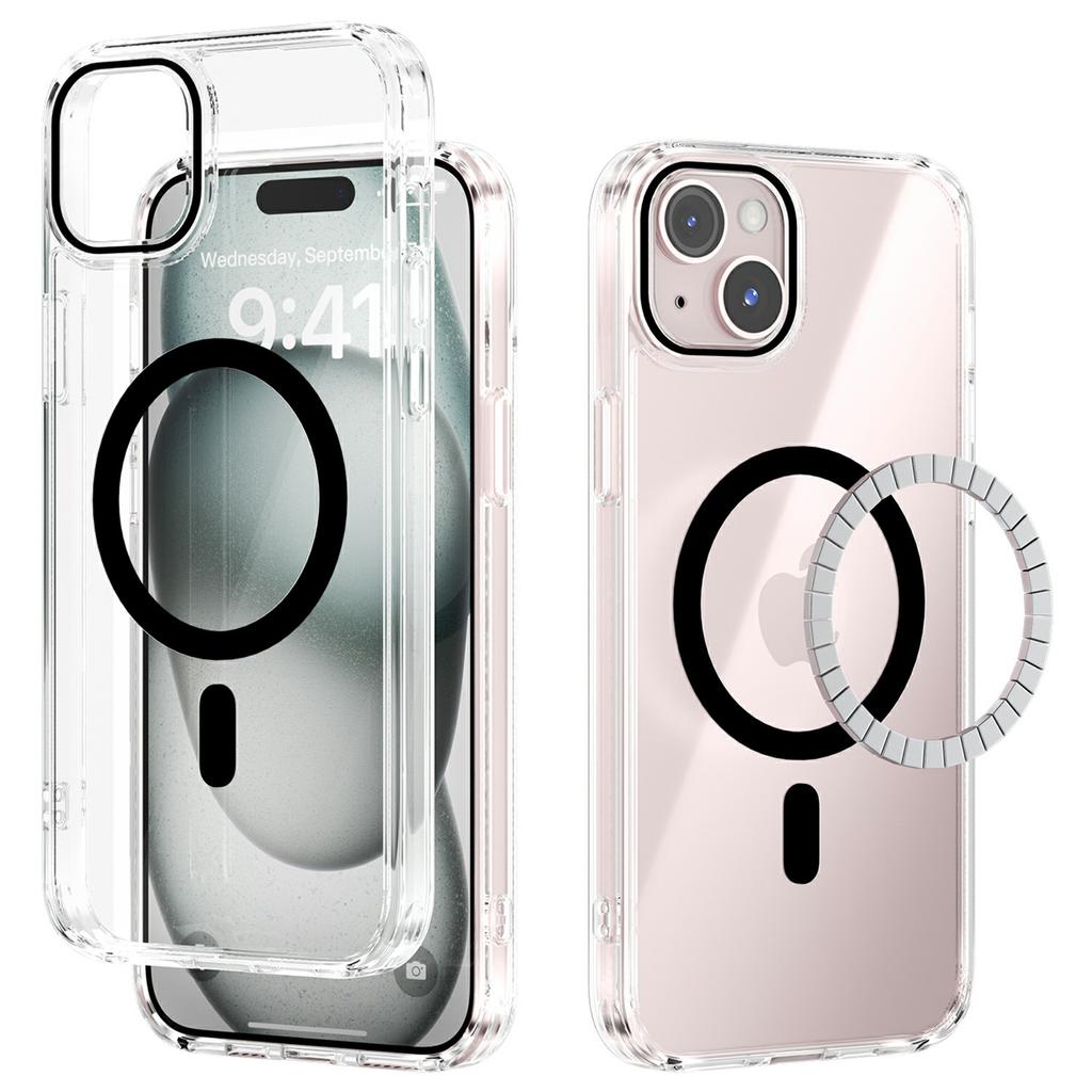 For iPhone 14 Case Compatible with MagSafe Anti Scratch Clear TPU PC Phone Back Cover