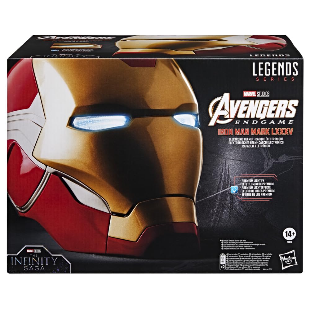 Hasbro MARVEL Marvel Legends Series Iron Man Mark LXXXV Premium Helmet with Light Endgame Adult Collectible Roleplay Gear F9016 Authentic (HASBRO)