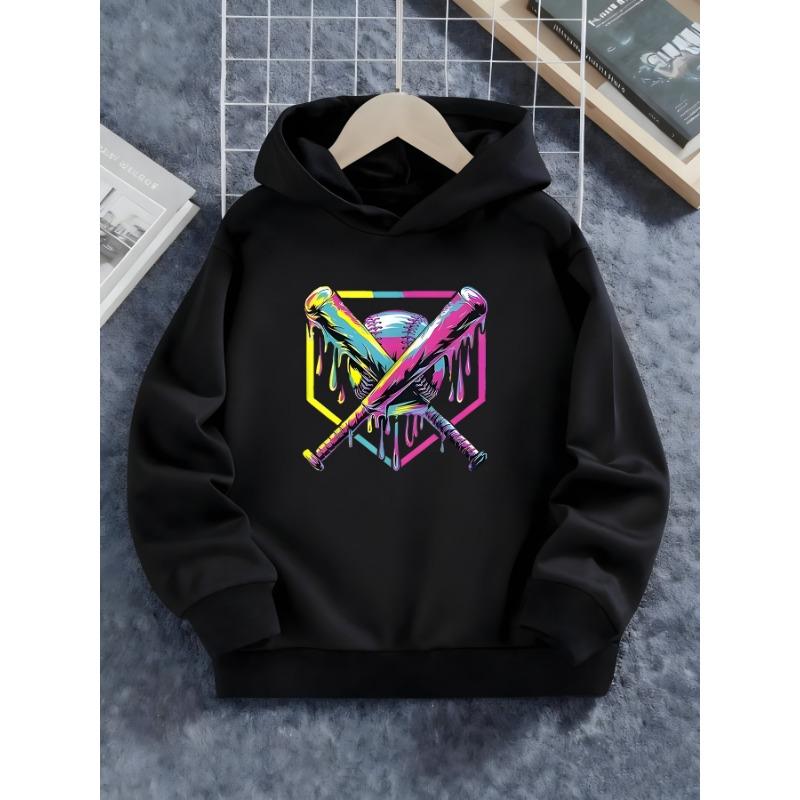 Boys' trendy printed hooded sweatshirt