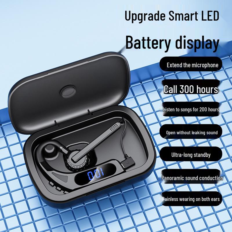 V10 Noise-Cancelling Bluetooth Ear Clip with Long Battery Life and Digital Display