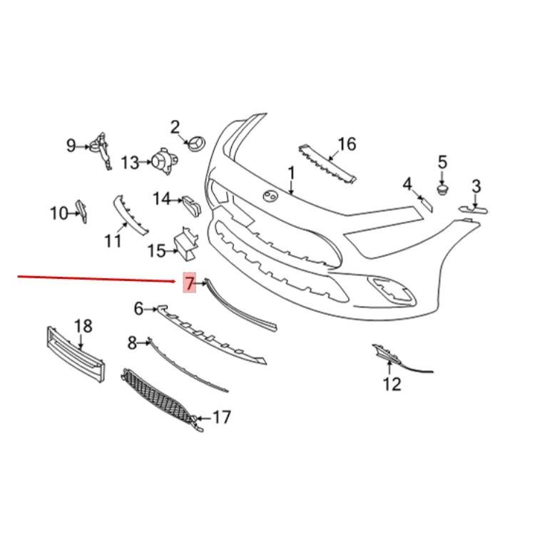Mercedes-Benz W257 2022-2023 Ön Tampon Alt Koruma, Parça No: 2578857704