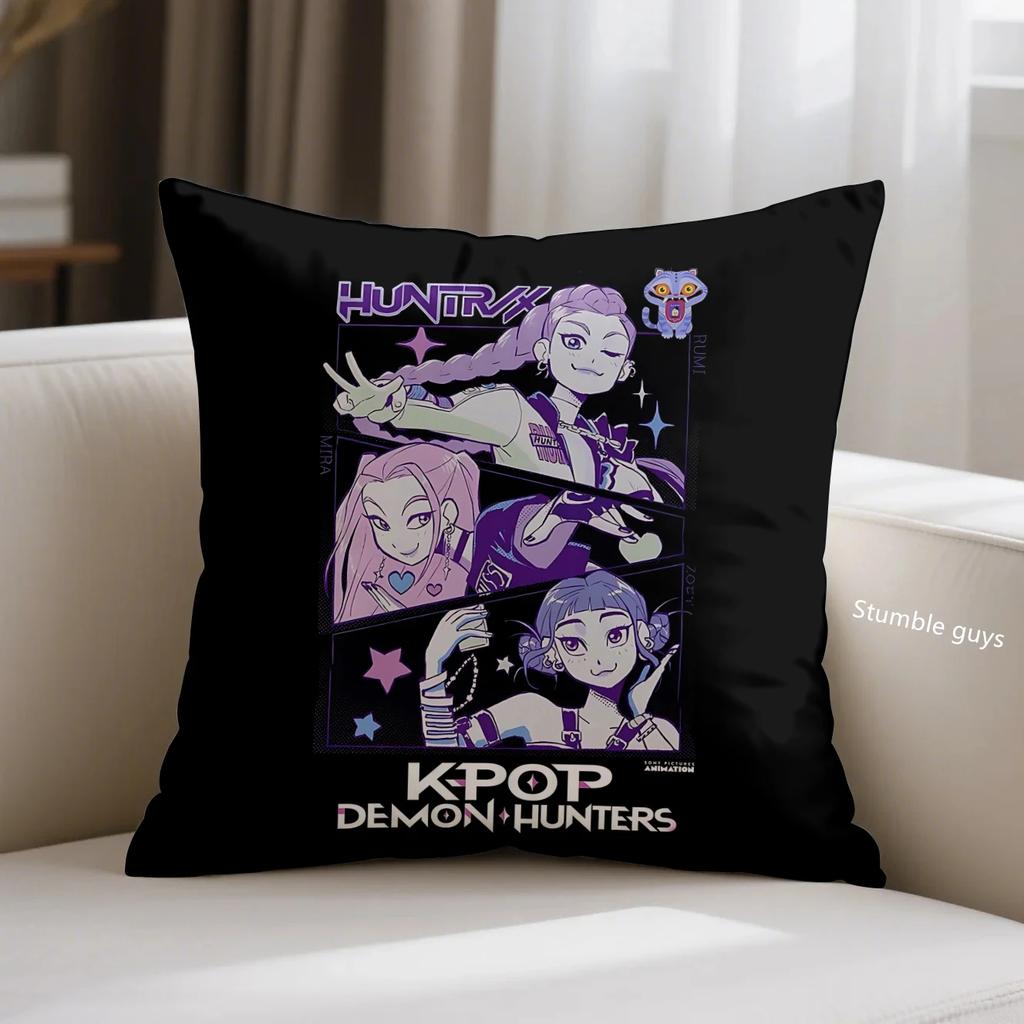 Cuscino per divano Anime Demon Hunters Copricuscino Kpop Morbido