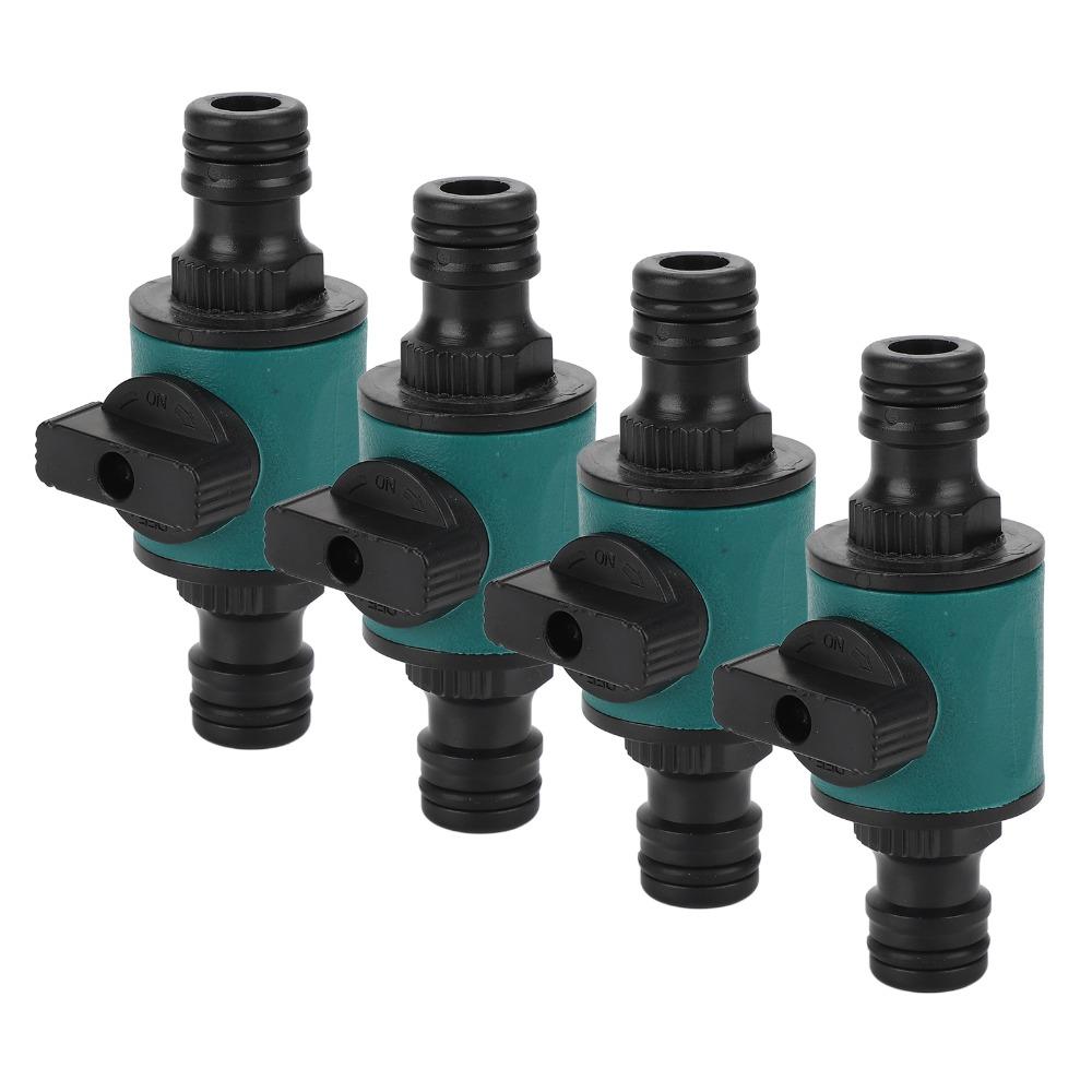 4PCS Black and Green Garden Hose Connector Dual Head Garden Hose Adapter  Greenhouse Gardening