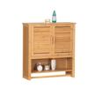 Bamboo Hanging Bathroom Cabinet With Hanger Over The Washbasin 66X62X20Cm