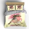 Floral Bird Art Set Decor Bedding Set with 1 Duvet Cover 2 Pillowcases Single Double King Queen, Gift