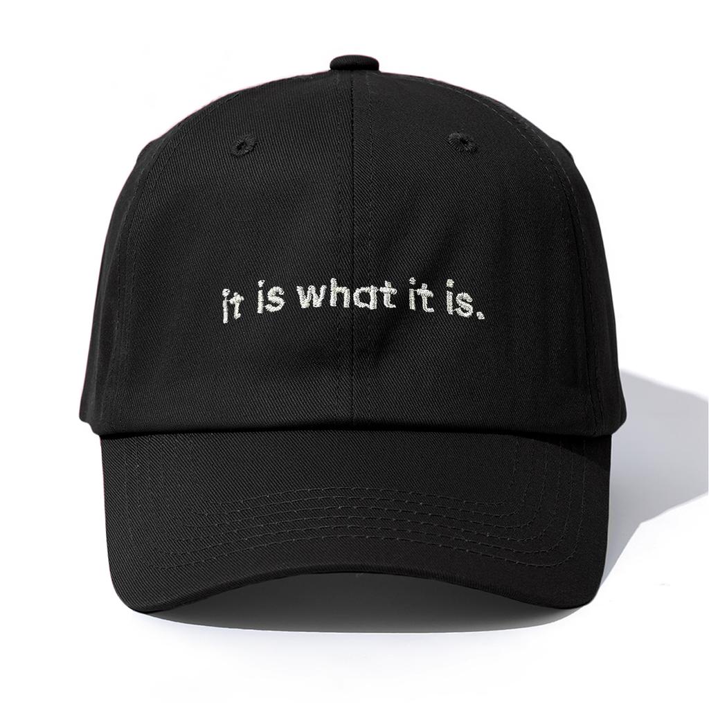 1pc It Is What It Is Embroidery Baseball Cap for Adults,Minimalist Retro Style Casual Soft Adjustable Dad Hat,Perfect As Gift