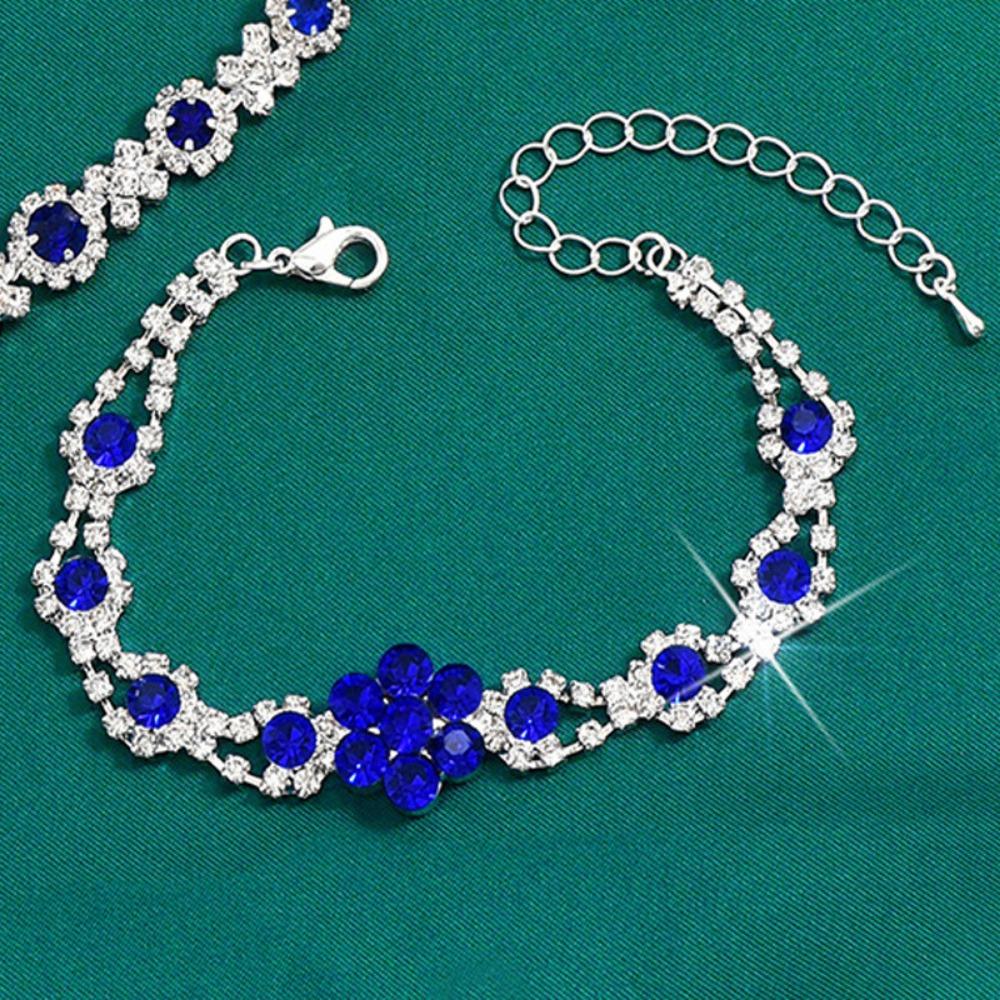 Jewelry High-end Crystal Gem Ladies Water Drop Necklace Earrings Bracelet Ring