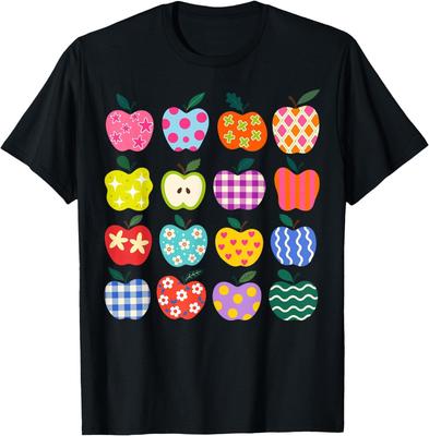 Cute Art Apples Back To School Teacher Student Funny Apple T-Shirt