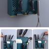 Cutlery Holder Multifunctional Wall Mounted Chopsticks Drying Rack for Home Kitchen Dark Blue