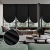 Black White Pleated Blinds Blackout Curtains Roller Window Blinds Folding Curtains for Living Room Bedroom Bathroom