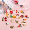 20PCS/BAG Mixed Enamel Peach Charms Sweet Style Fruit Charms Summer Kawaii Fruit Pendant for Jewelry Making Bracelets Necklace