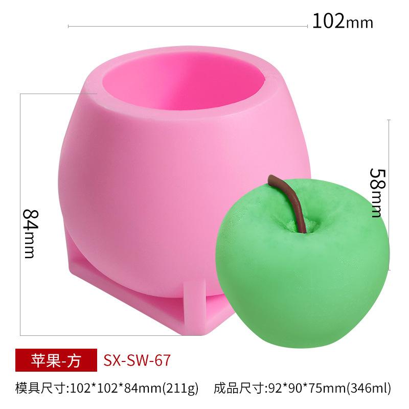 Silicone Mold Diy Aromatherapy Perfect Fit Christmas Plaster Mousse Cake Making Soap Form Candle Apple Durable Material