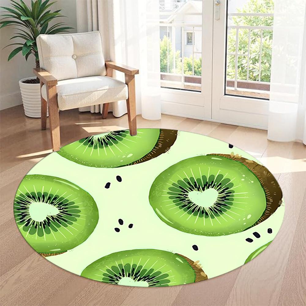Fruit Round Office Rug Perfect for Balcony Study room Foyer Game Room Antislip Round Carpet Anime Office Decor Perfect Gift for Friends Family