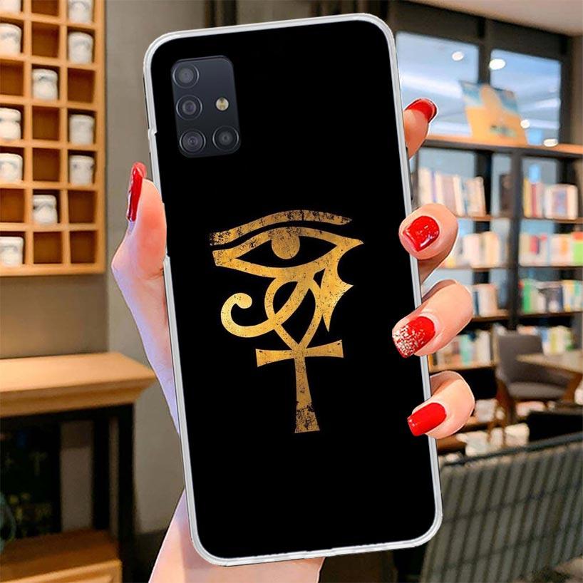 

Sacred Eye of Horus Egypt Fresco Cover Phone Case For Samsung Galaxy A12 A22 A32 A52 A72 A02S Phone Case Note 20 Ultra 10 S10 Pl Samsung A12 5G