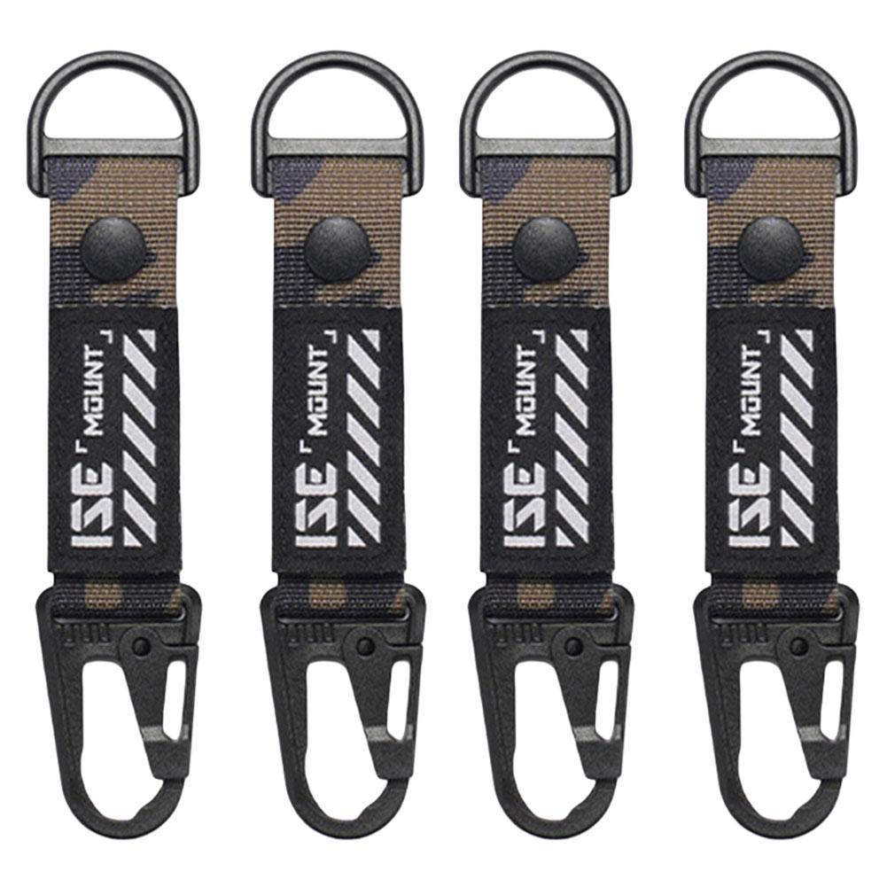 4Pcs Outdoor Nylon Webbing Buckle Backpack Hanging Keychain Hook Keychain Carabiner for Flashlight and Other Camping Equipment