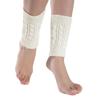 Women Winter Cable Knitted Leg Warmers Socks Solid Color Twist Braided Crochet Pattern Short Boot Cuffs Cover Toppers