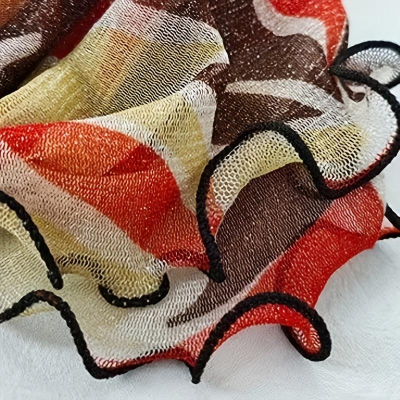 4 Stück Damen-Netz-Kopftücher, Chiffon-Schleier für den Hals, Modische und Elegante Leichte Schals für Frühling und Sommer, Vielseitige Halswickel