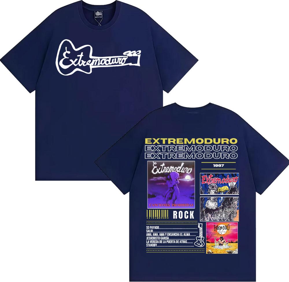 Rock Band EXTREMODURO Album Cover T-shirts for Men Retro 90s Hip Hop Classic T Shirt Summer Tops Oversized Short Sleeve T-shirt