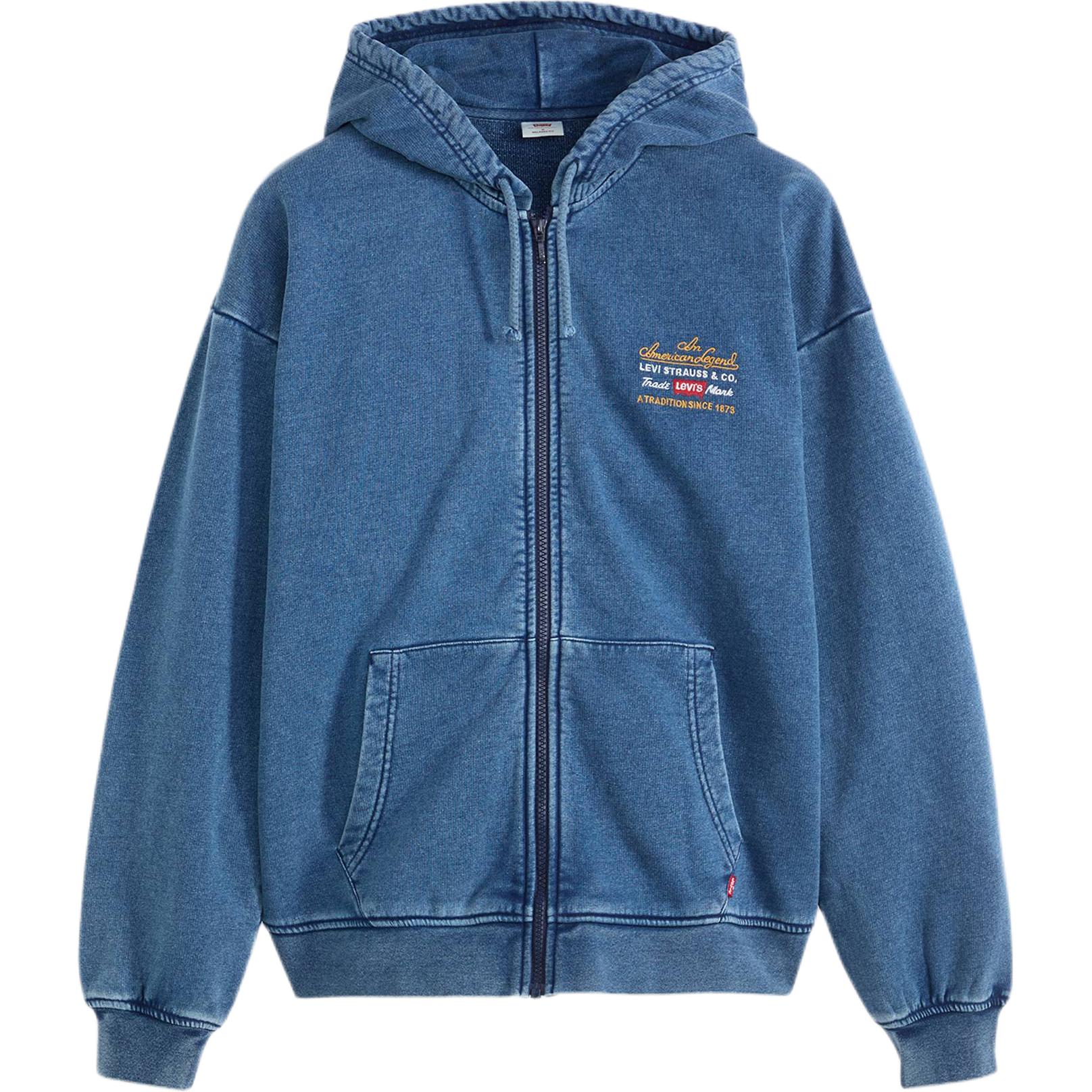 

Толстовка Levis свободного кроя, мягкая, удобная, с капюшоном, на молнии, с длинным рукавом, мужская, топы 003W1-0000 S