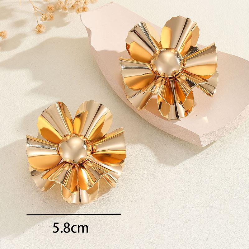 New Style Earrings, Floral Earrings for Women, Exaggerated Glossy Flower Jewelry