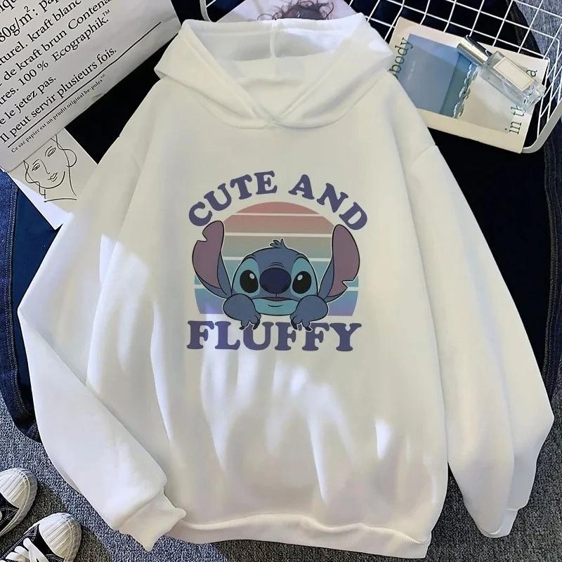 Stitch Angel Cartoon Print Children’s Hooded Sweatshirt Boy Girl Autumn Winter Daily Outdoor Casual Loose Warm Sportswear