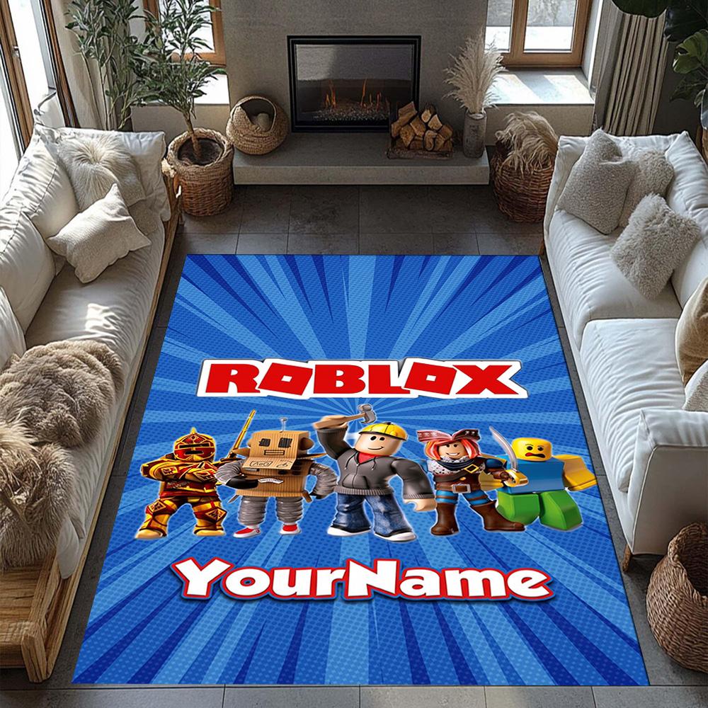 Roblox 464 Customize Text Carpet Perfect for Balcony Dining Room Entryway Kitchen Anti-slip Rug Decorate Offices Spiritual Gift
