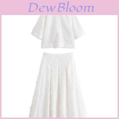 European Style Womens Shirt And Mini Skirt Set With Cotton And Polyester For Casual Streetwear