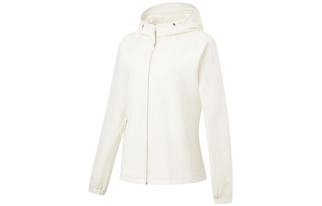 Li Ning Fitness Series Jackets Women s Champagne White Hooded Moderate Other AFDT650-1 XL