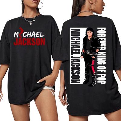 Forever King of Pop Michael Jackson Merch T Shirt Men Women Vintage Hip Hop High Street T-shirts Oversized Unisex Harajuku High Quality