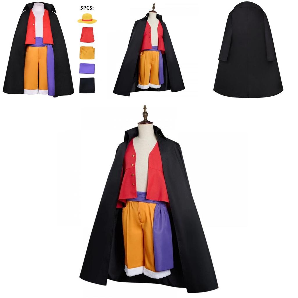 One Piece Wano Country Cosplay Men's Set With Luffy's Top And Pants