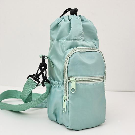 Thermal Water Cup Cover Water Bottle Sling Bag Insulated Cup Holder with Storage Pockets Travel Cup Protector for Hiking Biking