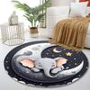 "Sleeping Elephant on Crescent Moon" Print round rug, living room, bedroom, playroom carpet, non slip floor mat, gift