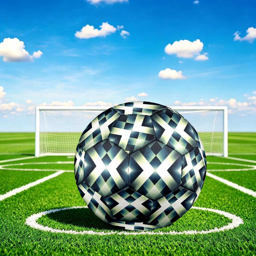 1pc Geometric Lights Size 5 Soccer Ball Professional Match Training Football Indoor &Outdoor Sports Ball Lightweight Durable c65200