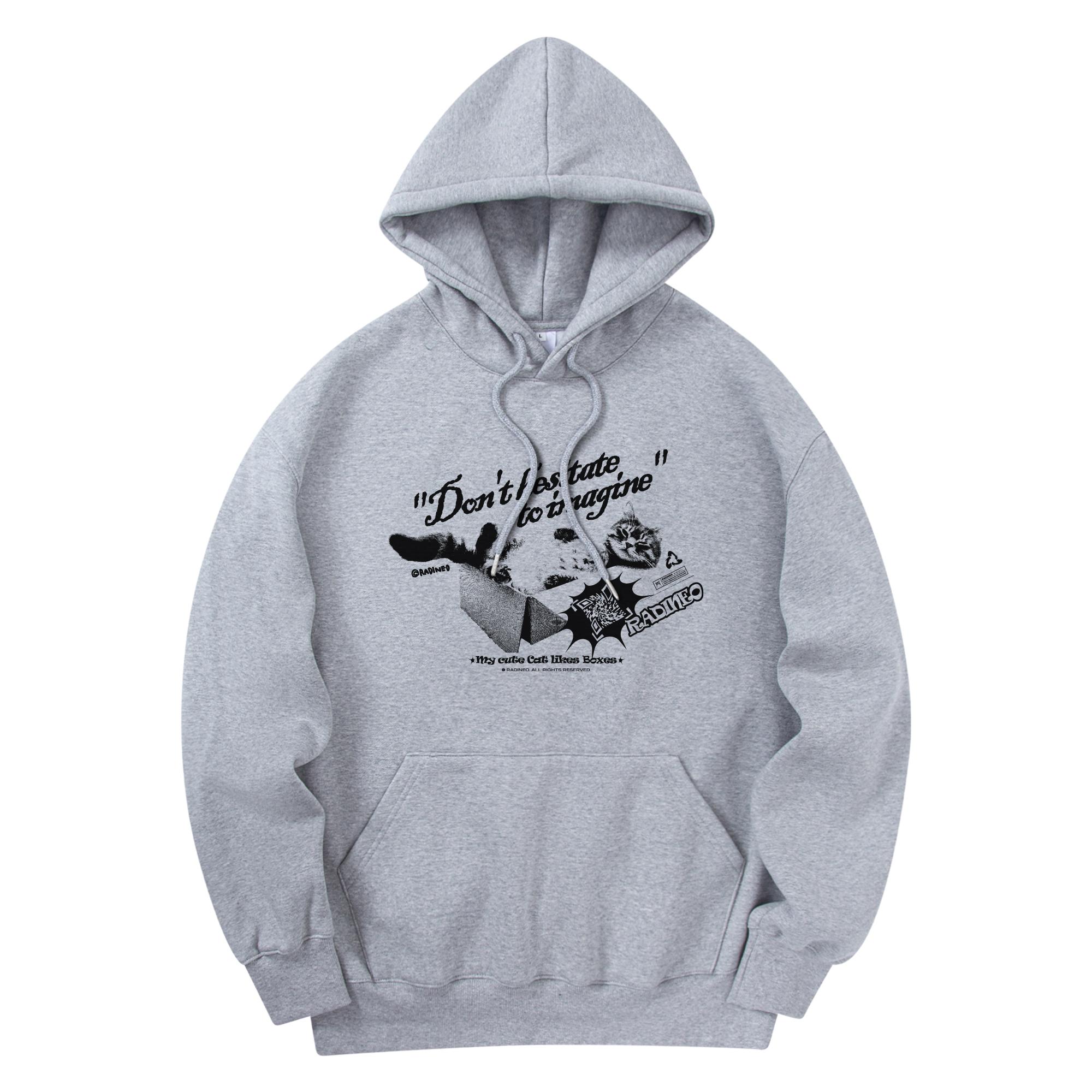 Radineo Cat Box Hoodie Grey Gray (Gray)/Xl