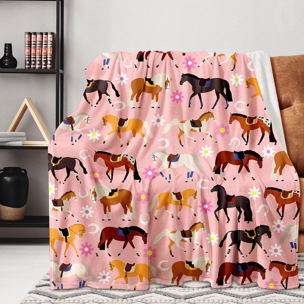 Cute Cartoon Cat Printed Blanket for Sofa Bed Travel Camping Living Room Office Conditioning Blanket for All Seasons Gifts