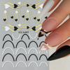 Nail Art Stickers Ins Valentine's Day Black And White Love Hot Stamping Lines Smile French Adhesive Nail Stickers