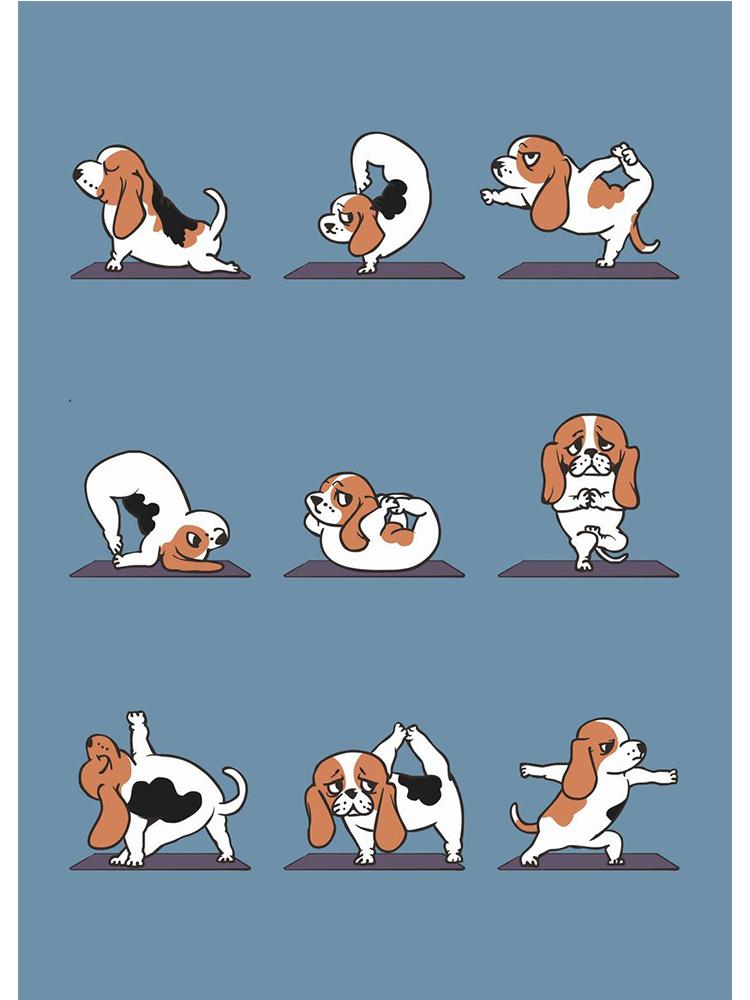 Modern Funny Cute Bulldog Cat Panda Yoga Gesture Poster And Print Canvas Painting Animal Nordic Wall Art Nursery Kidroom Decor