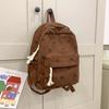 Fashion Bowknot Printed Women's Backpack Corduroy Large Capacity Students Backpack Travel Rucksack Women