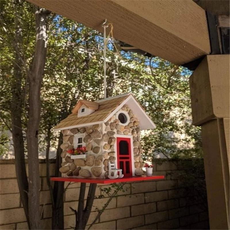 Wooden Bird Houses Wild Birds Home Small Bird Nest for Outdoor Garden Birdhouse CN