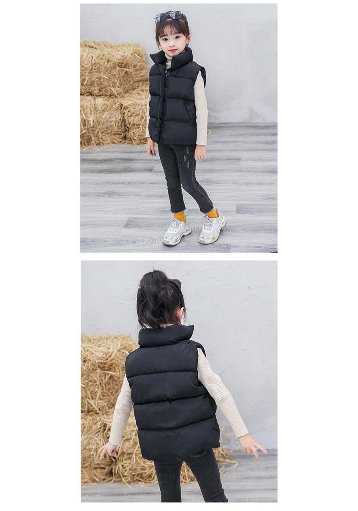 Children's Down Cotton Vest - Fashionable Autumn/Winter Zipper Puffer Jacket for Boys & Girls