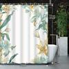 1pcs Modern Art Beautiful Lily Flower Decoration Illustration Bathroom Shower Curtain With Hooks Shower Curtain Polyester Fabric