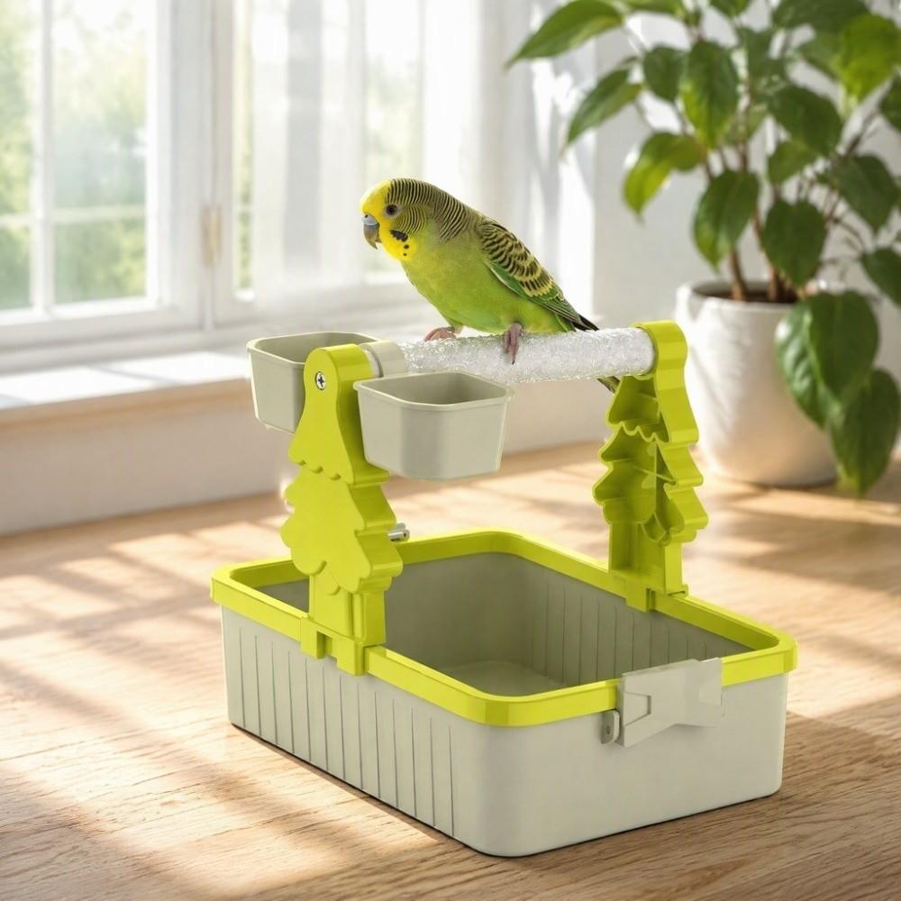Interactive Parrot Potty Training Platform With Food Cup Parrot Perch Shelf  Pet Supplies